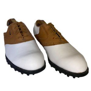 Nike Zoom Air Kempshall Last White Tan Saddle Oxford Golf Shoes Mens 11.5